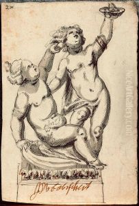 Design for a garden statue that also serves as a sundial