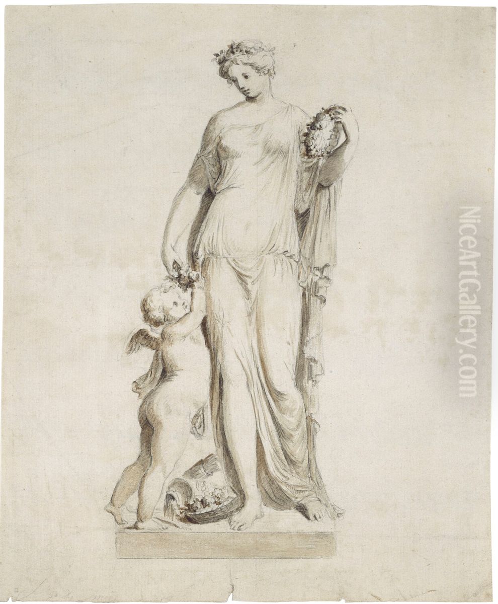 Flora en Cupido Oil Painting by unknown