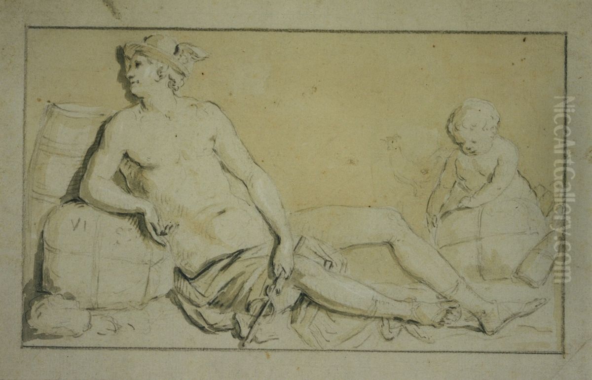 Design for a bas-relief depicting Trade Oil Painting by Jan Frans van Geel