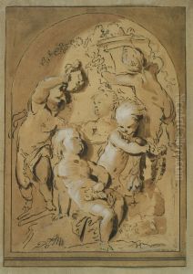 Entwurf fur eine Grisaille mit funf Putten Entwurf fur eine Grisaille mit funf Putten