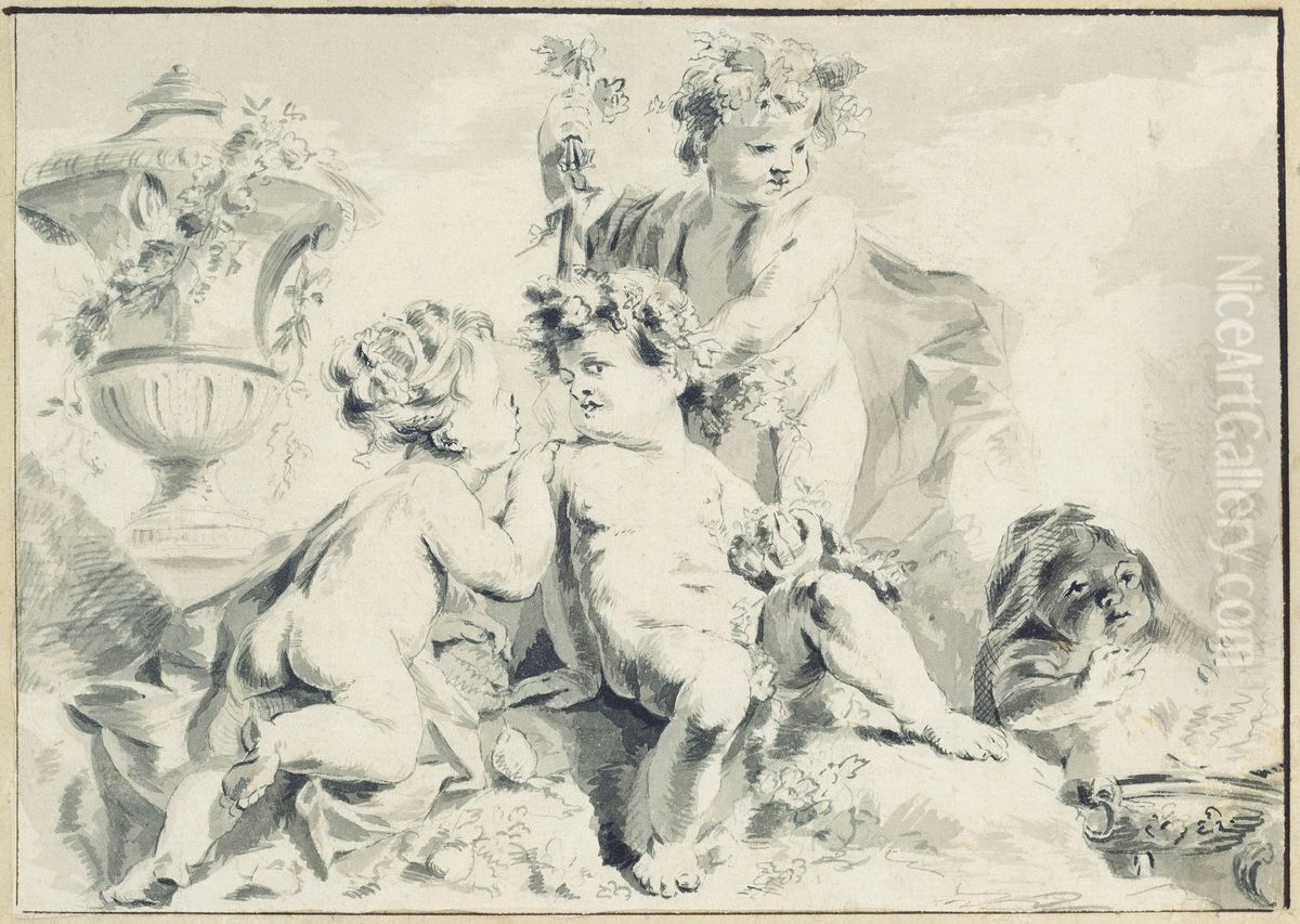 Die vier Jahreszeiten Oil Painting by Jacob de Wit