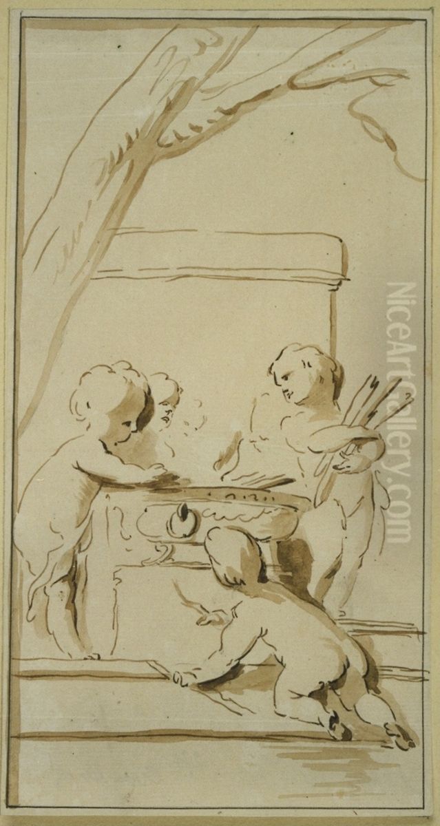 Ebauche d'une grisaille de l'Hiver Oil Painting by Jacob de Wit