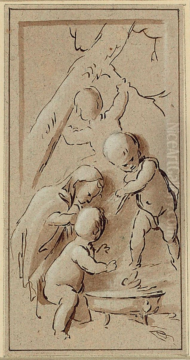 Entwurf fur eine Allegorie des Winters Oil Painting by Jacob de Wit