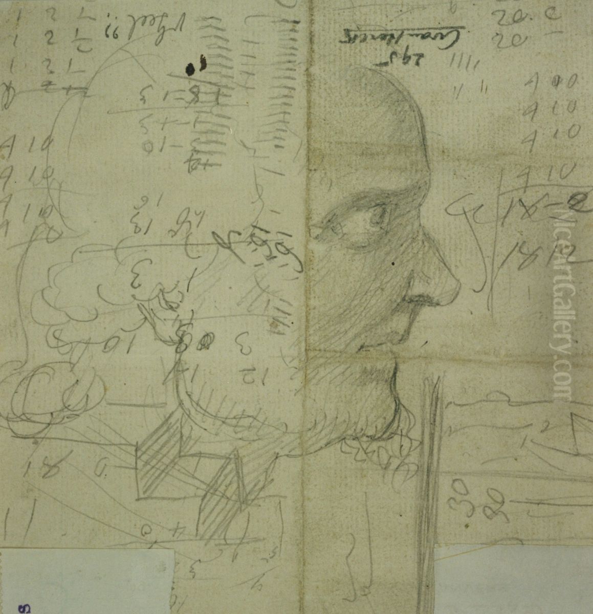 Esquisse d'un profil Oil Painting by unknown