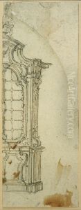 Design for a sacristy display case in Rococo style