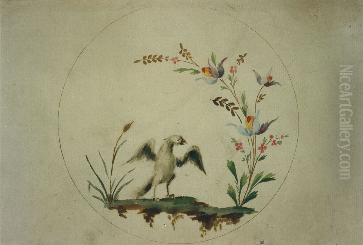 Decoratief medaillon Oil Painting by unknown