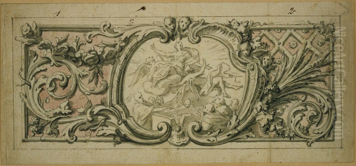 Design for an antependium Oil Painting by unknown