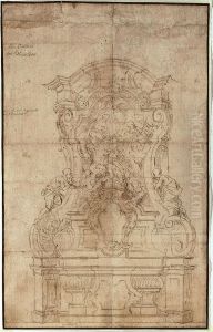 Esquisse du maitre-autel de l'eglise Saint-Michel a Waarloos