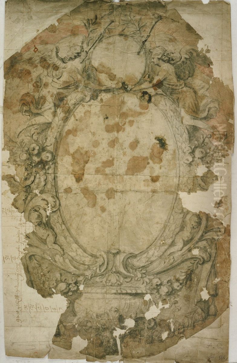 Design for an epitaph Oil Painting by unknown