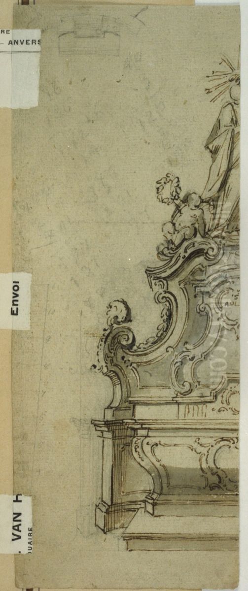 Left-hand half of a Rococo altar Oil Painting by Theodoor Verhaegen