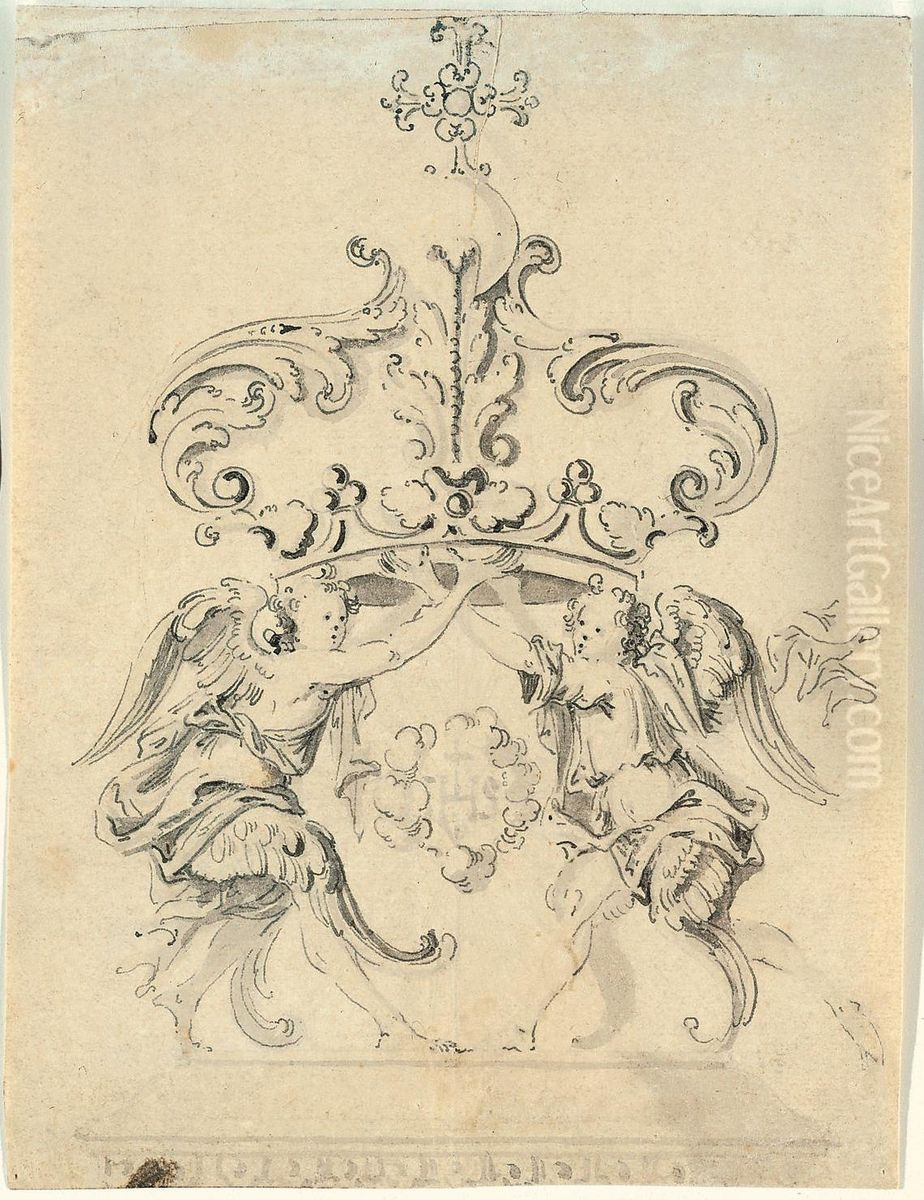 Schausessel (?) mit IHS-Monogramm Oil Painting by Willem Ignatius Kerricx