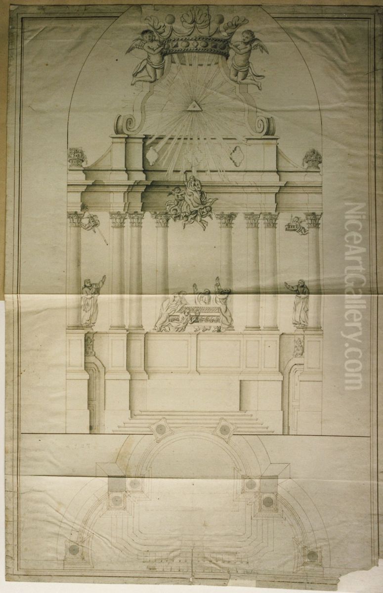 Vermessung des Hochaltars der Bernaderus-Abtei in Antwerpen Oil Painting by unknown