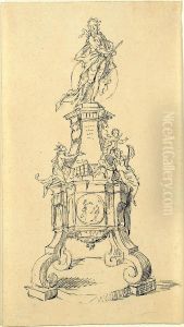 Keizersbeeld (of beeld van een legeraanvoerder?) op monumentaal voetstuk