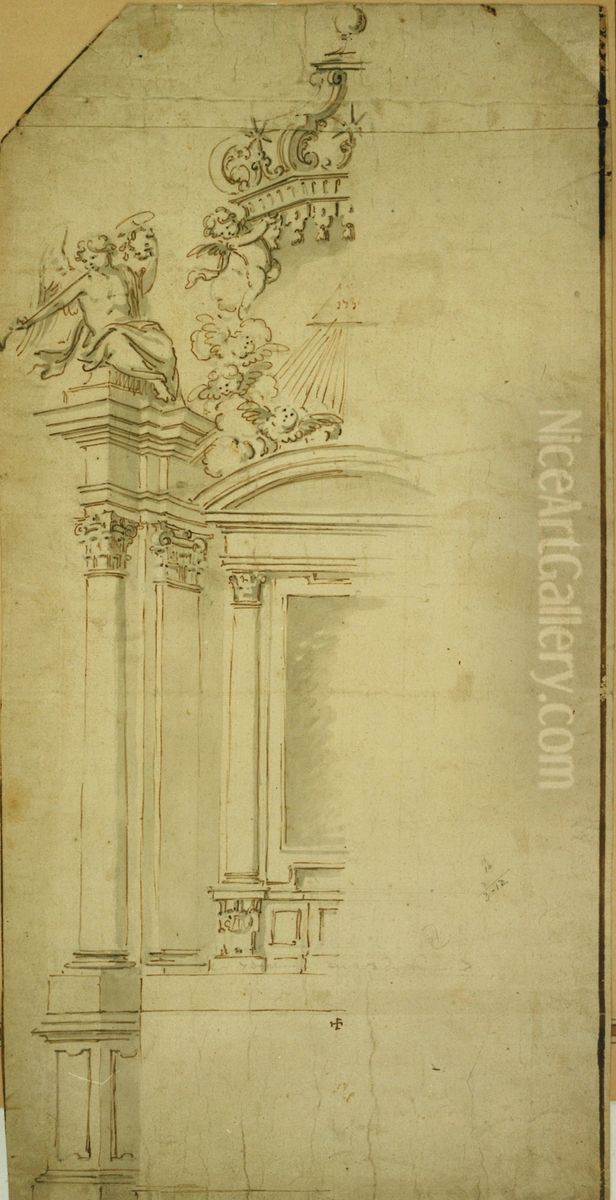 Design for an altar Oil Painting by Willem Ignatius Kerricx