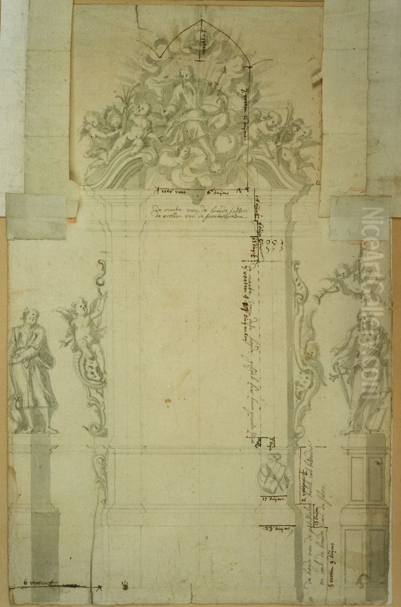 Design for an altar Oil Painting by Willem Ignatius Kerricx