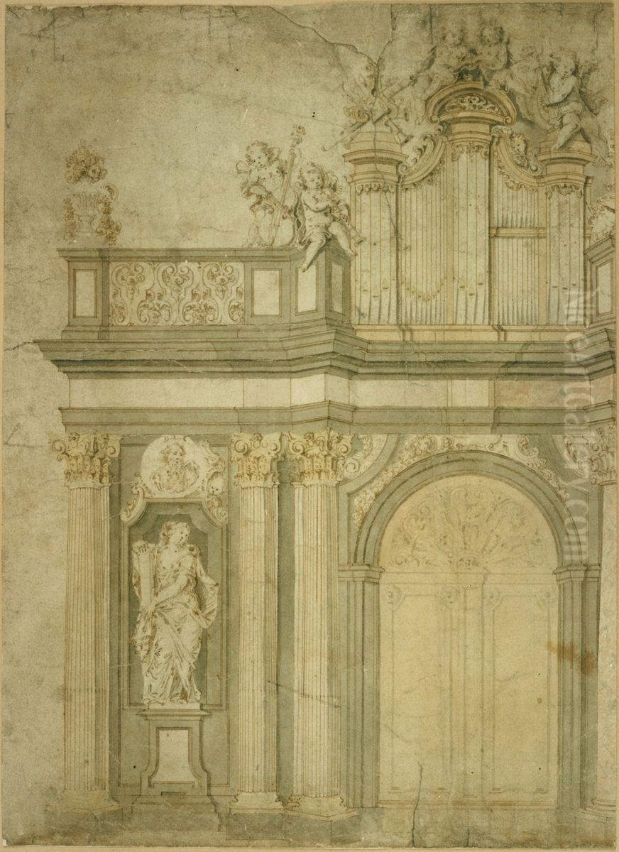 Ontwerp voor een doksaal en een portaal Oil Painting by Willem Ignatius Kerricx