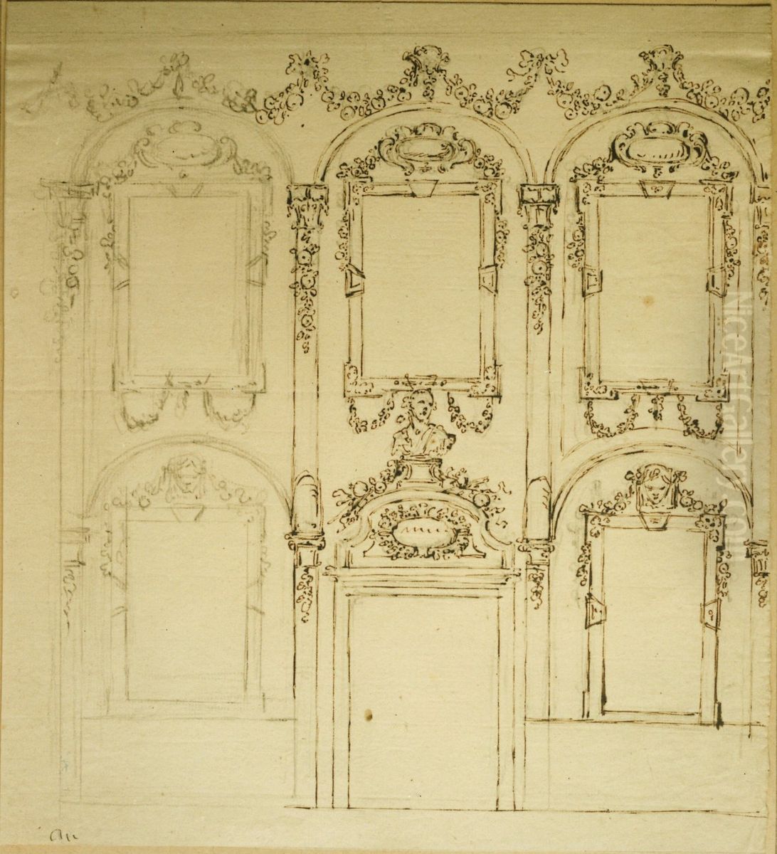 Design for the ornamentation of a facade Oil Painting by Willem Jacob Herreyns
