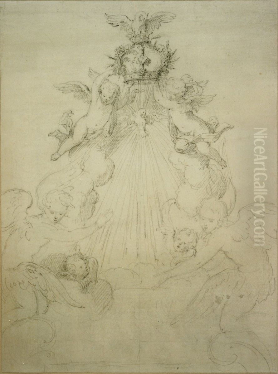 Ebauche pour le couronnement d'un autel ou d'un trone d'exposition Oil Painting by Jan Frans van Geel