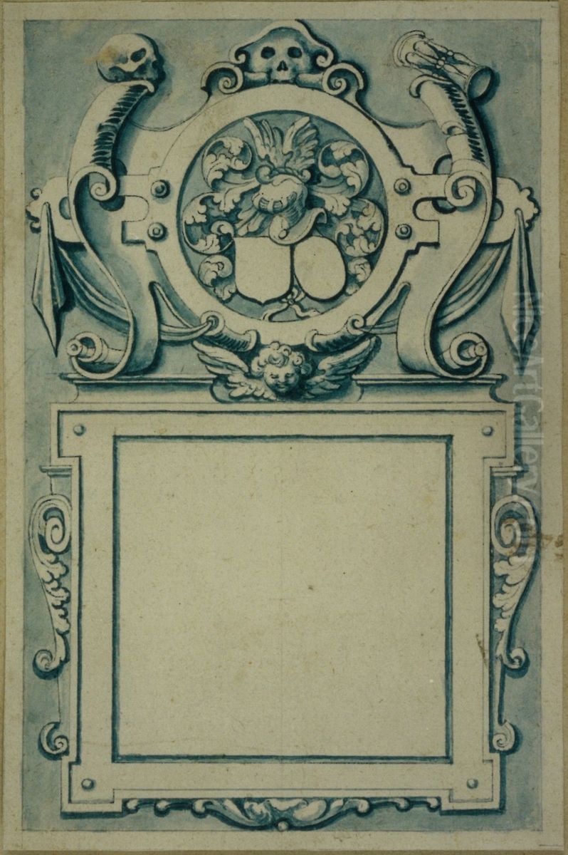 Design for an epitaph Oil Painting by unknown