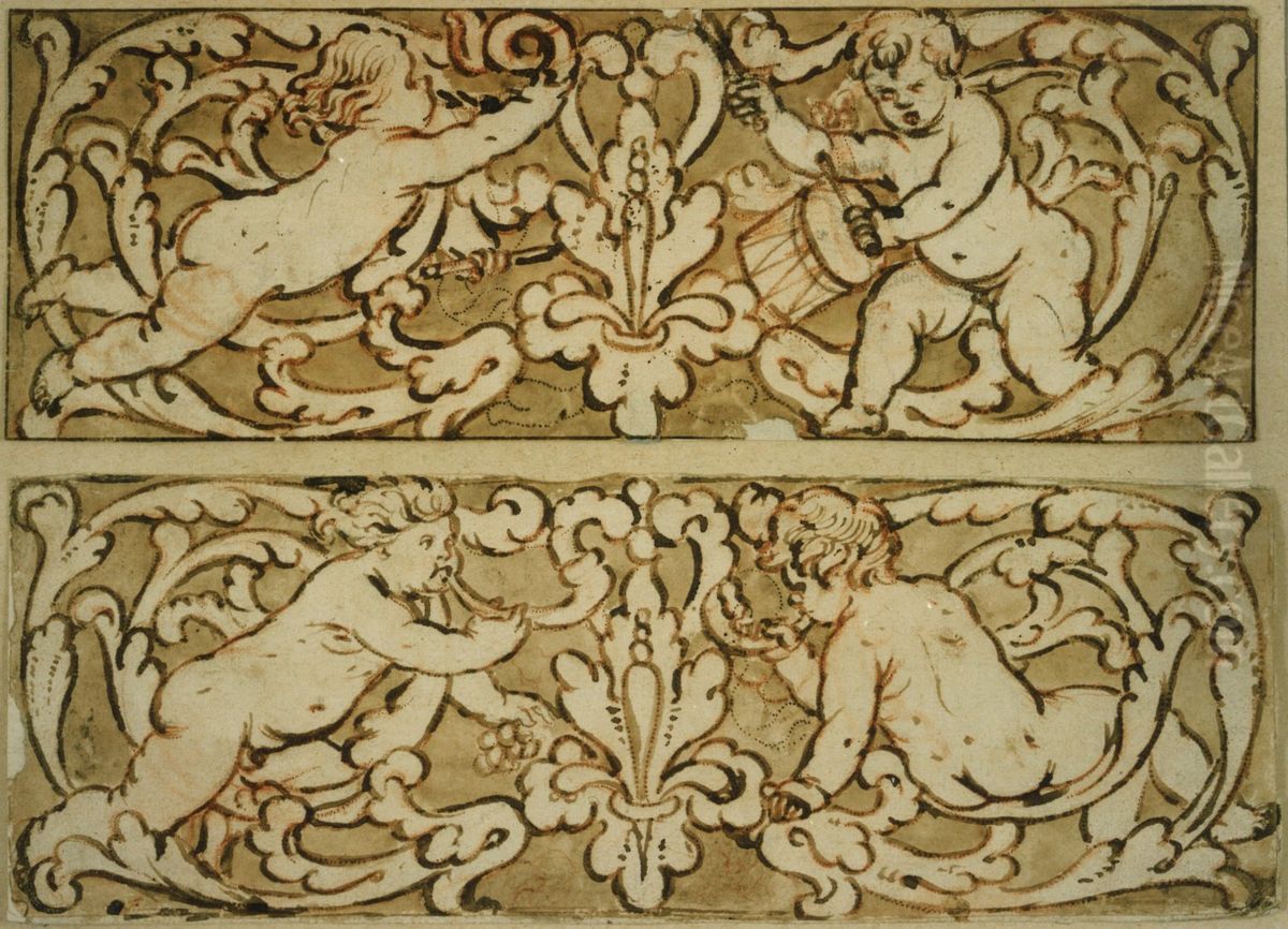 Design for a frieze Oil Painting by unknown