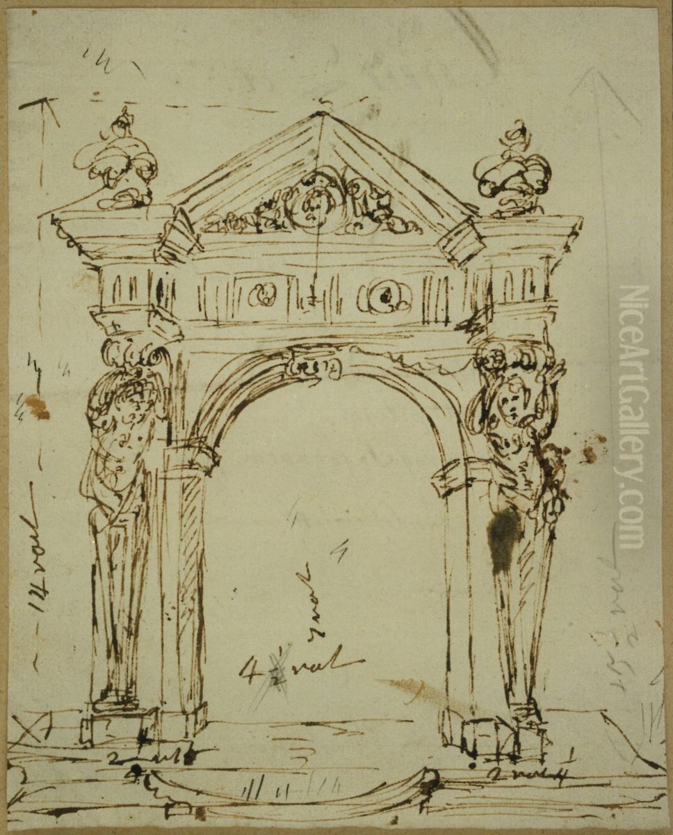Design for a portal Oil Painting by unknown
