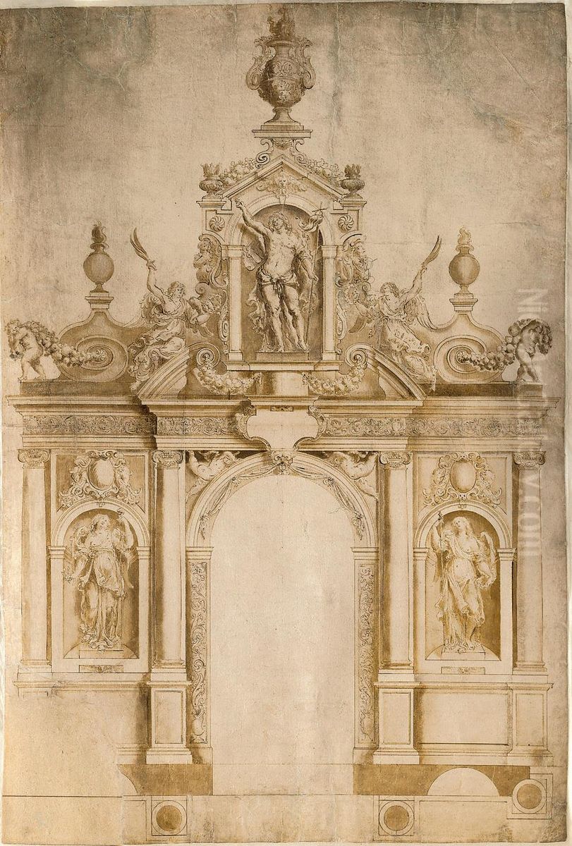 Ebauche de portique monumental Oil Painting by unknown