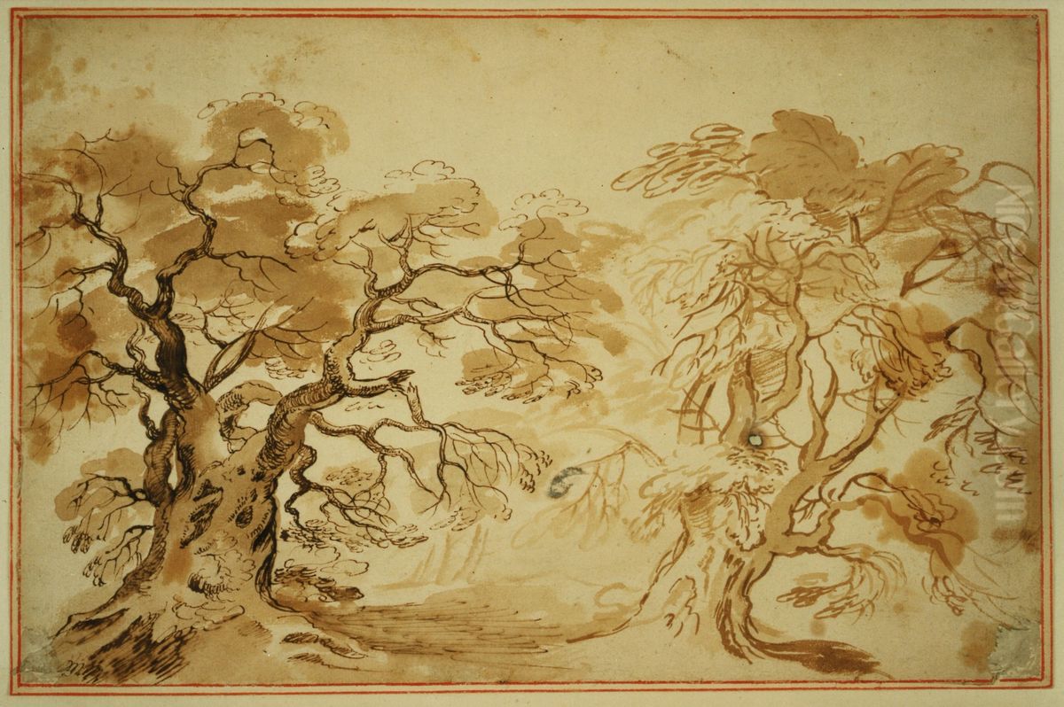 Zwei Baume Oil Painting by unknown