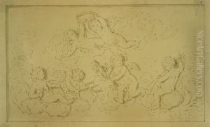 Pen drawing of children at play