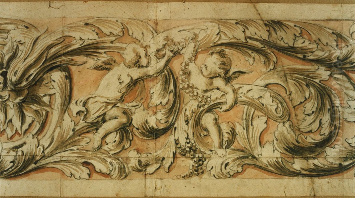 Foliage frieze Oil Painting by Willem Ignatius Kerricx