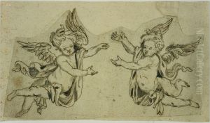 Ebauche de deux anges volants
