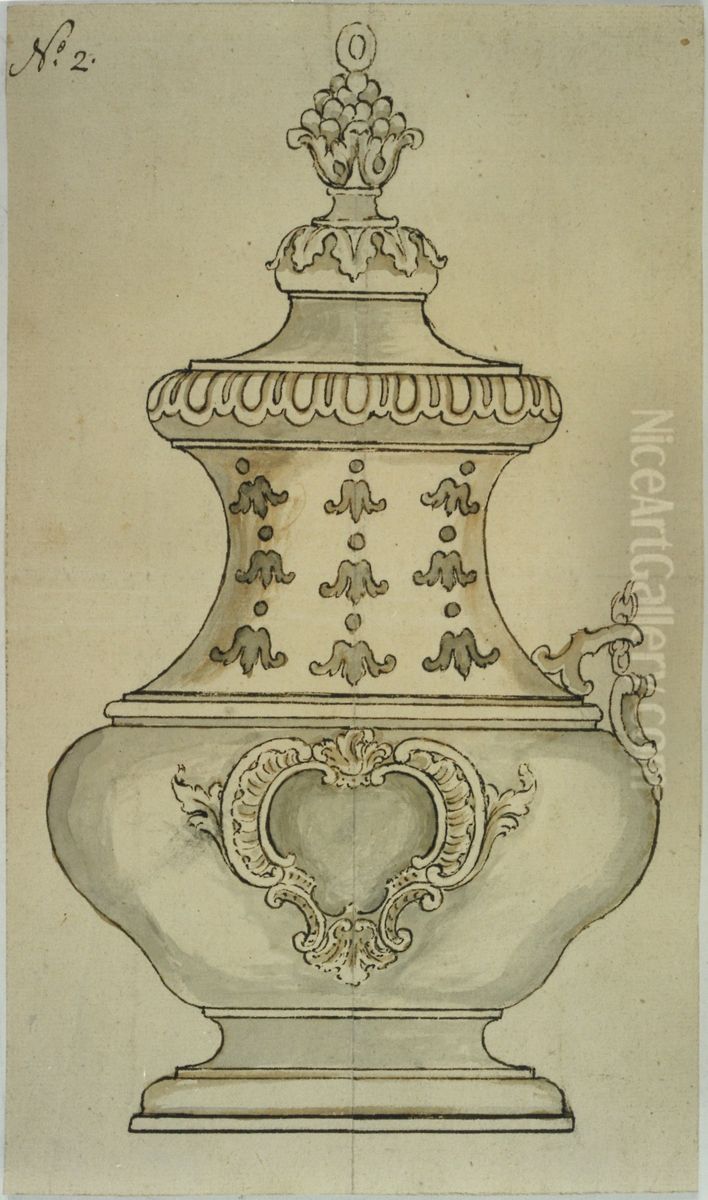 Design for an incense holder Oil Painting by unknown