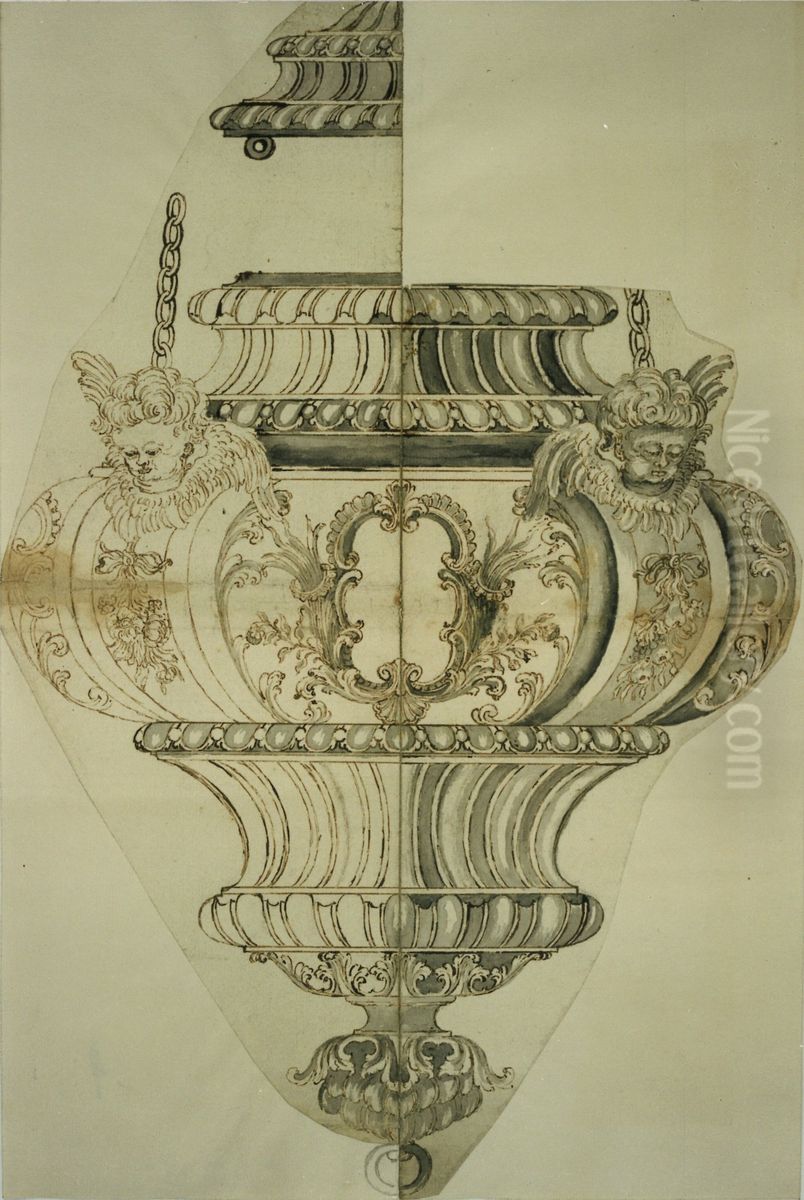 Design for a sanctuary lamp Oil Painting by unknown