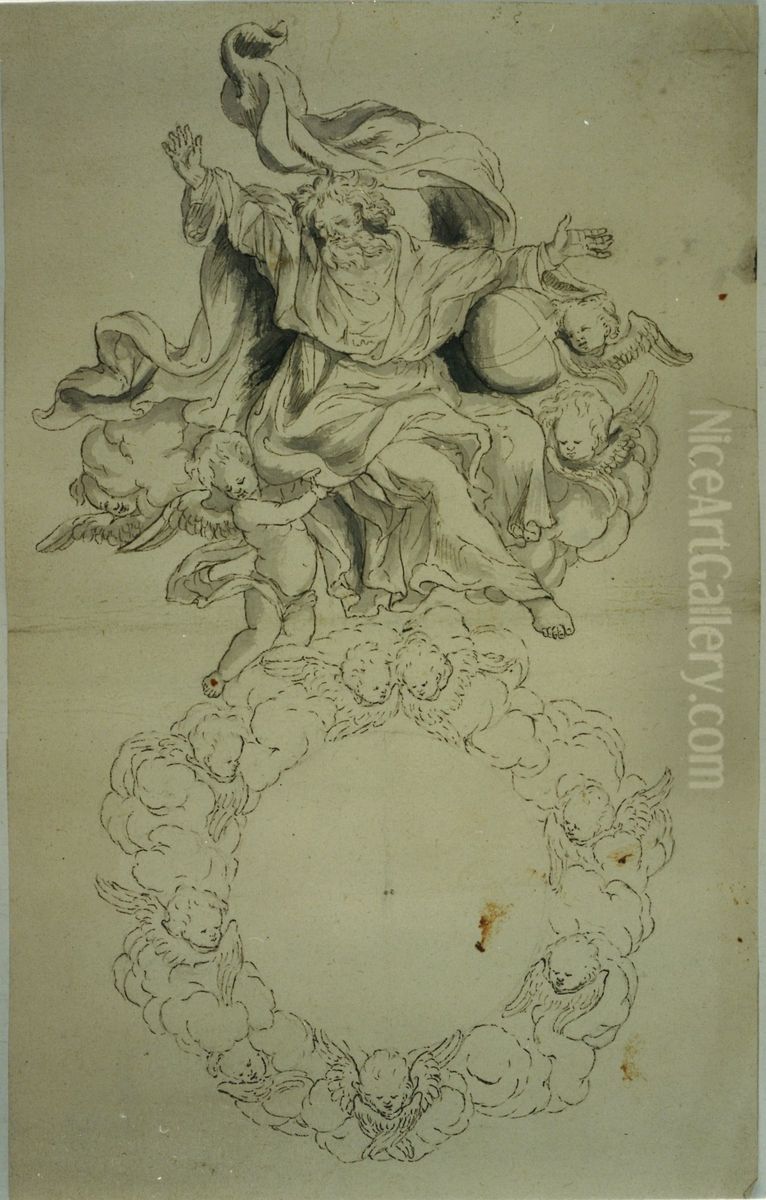 Representation de Dieu le Pere avec une couronne Oil Painting by unknown