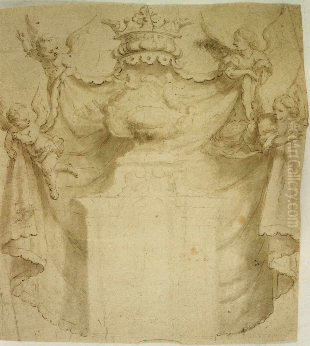 Ebauche d'un trone d'exposition Oil Painting by unknown