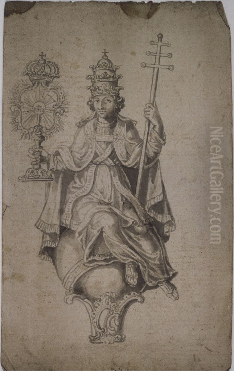 Personificatie van de Kerk Oil Painting by unknown