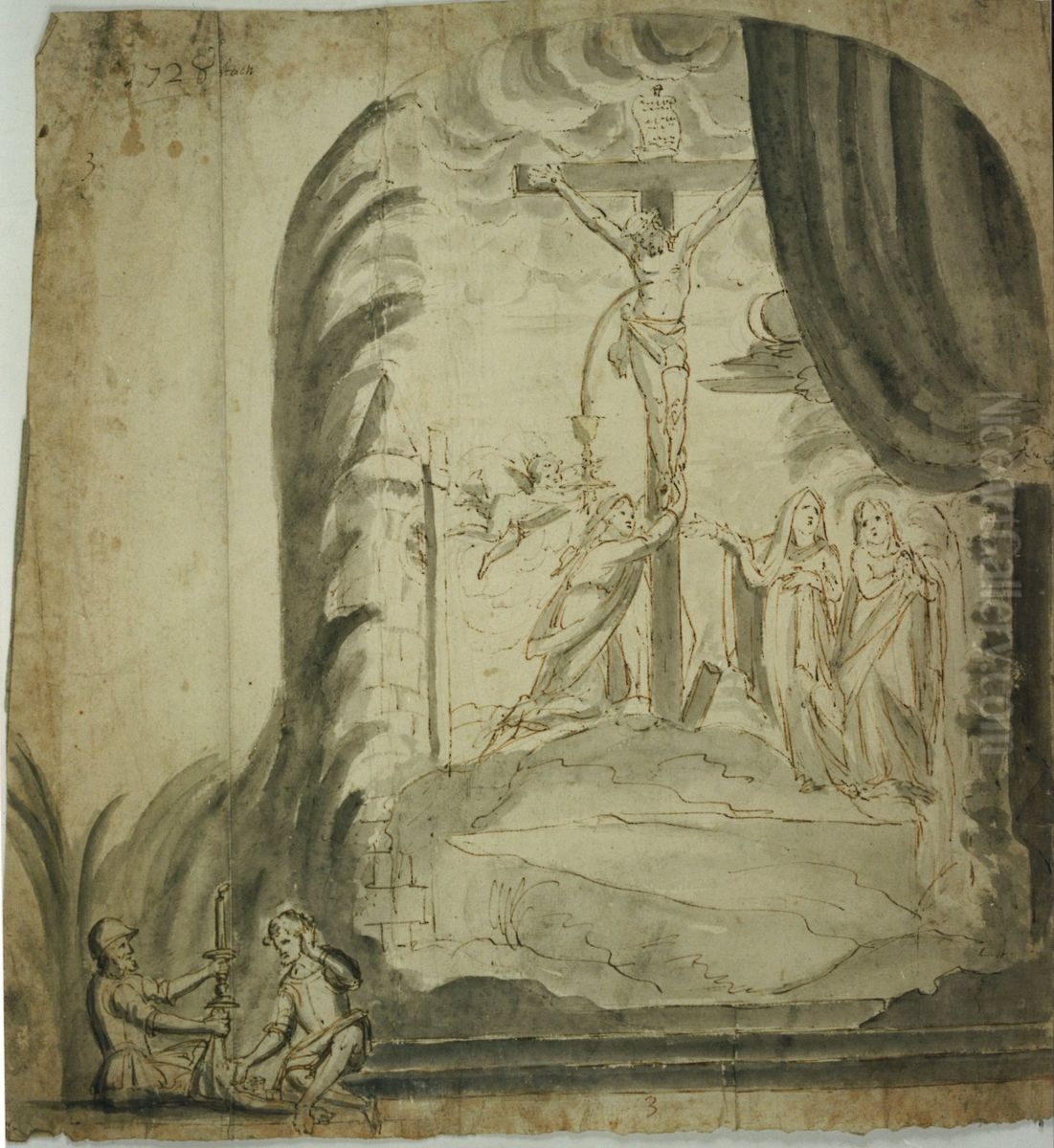 Scene from the Passion of Christ: Christ on the cross with the holy women Oil Painting by unknown