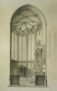 Dessin de la chapelle laterale d'une eglise