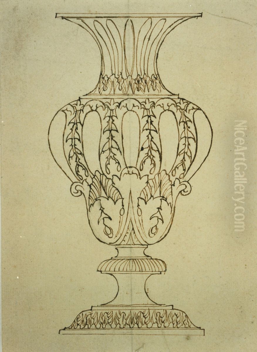 Design for a vase Oil Painting by unknown