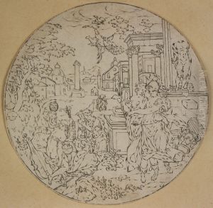 Medaillon met de negen muzen