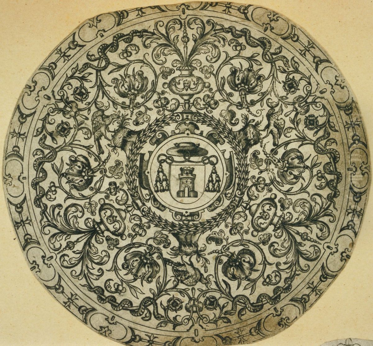Ebauche de decoration avec chapeau de cardinal Oil Painting by unknown