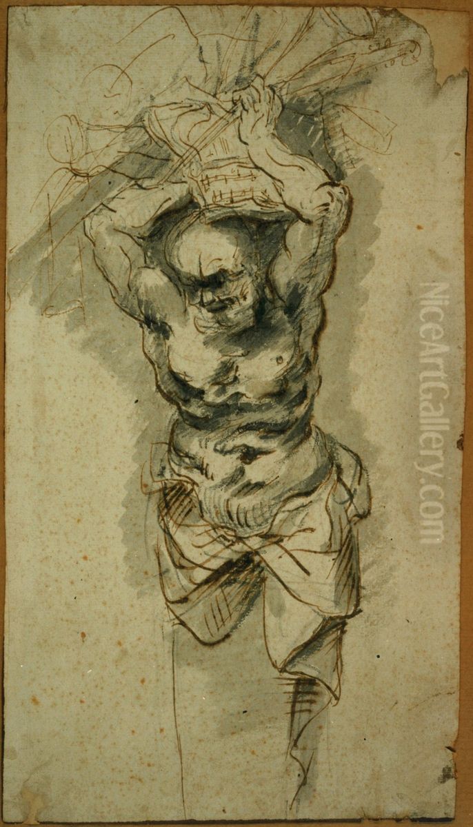 Esquisse d'une cariatide Oil Painting by unknown