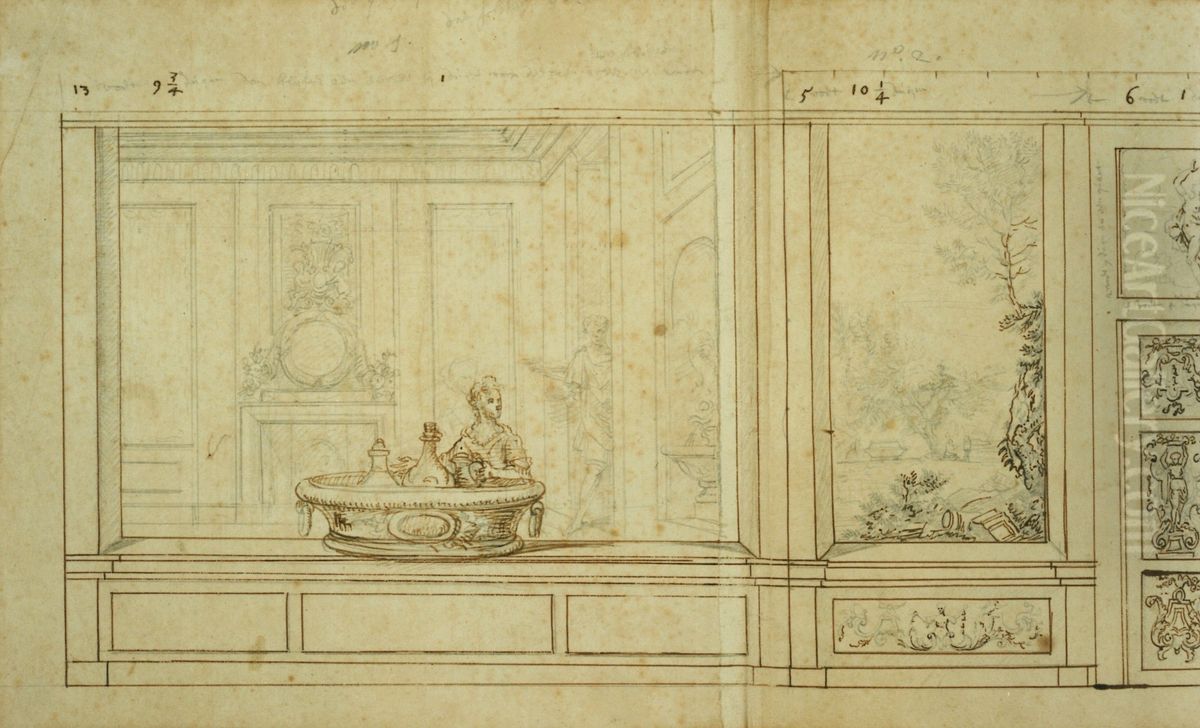 Ebauche de decoration d'un grand salon Oil Painting by unknown