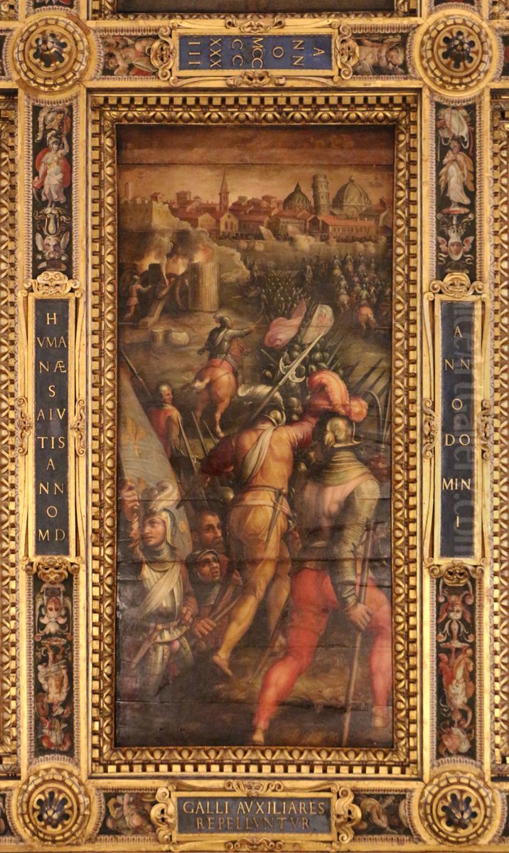 Battle of Barbagianni, nearby Pisa Oil Painting by Giorgio Vasari