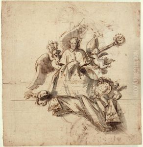Ebauche d'un monument funeraire de l'eveque Aubertus van den Eede, 1679