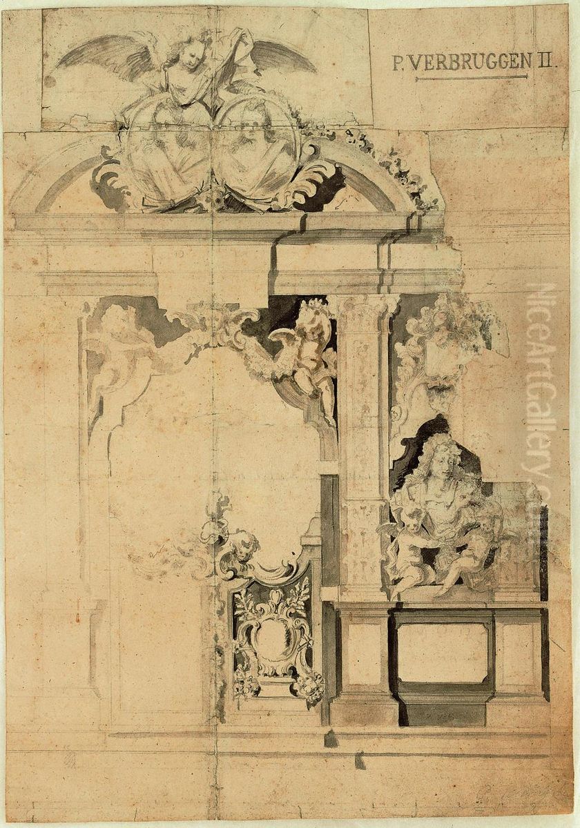 Design for a rood screen with tomb Oil Painting by Pieter Verbrugghen the Elder