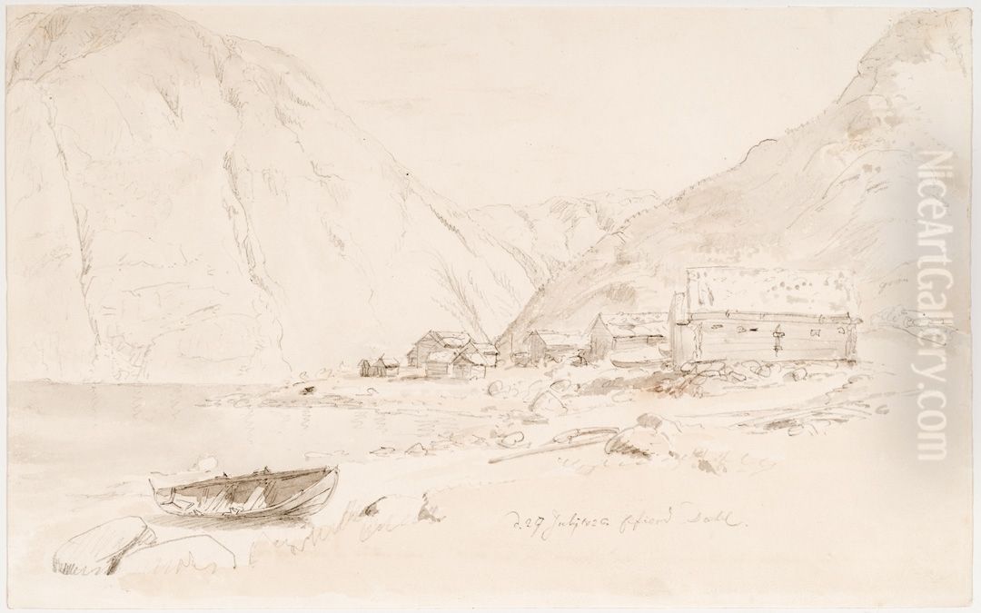 Eidfjord Oil Painting by Johan Wilhelm Ludwig Dahl