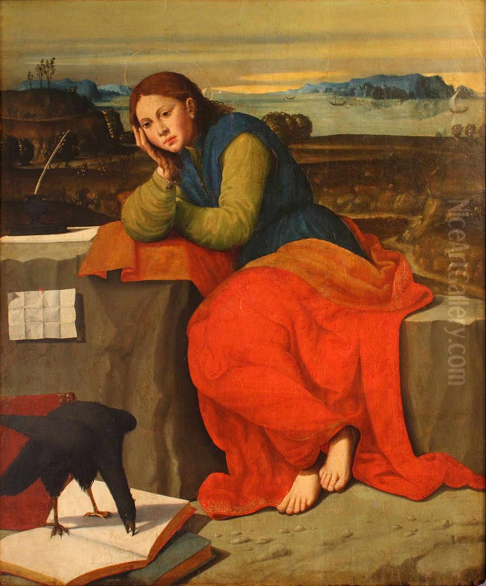Saint John at Patmos Oil Painting by Giovanni Francesco Caroto