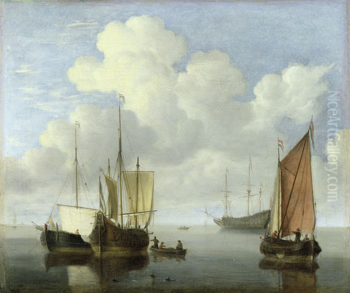 Seascape Oil Painting by Willem van de Velde the Younger