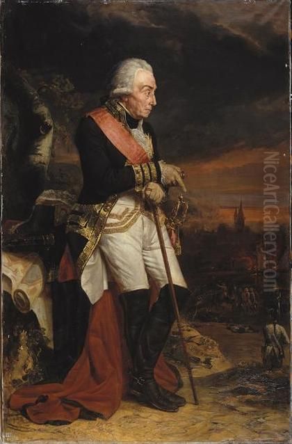 Nicolas, baron de Luckner, Marechal de France en 1791 (1722-1794) Oil Painting by Auguste Couder