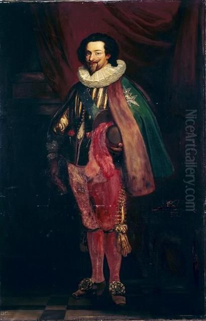 Charles d'Albert, duc de Luynes (1578-1621), connetable de France Oil Painting by Joseph-Nicolas Robert-Fleury